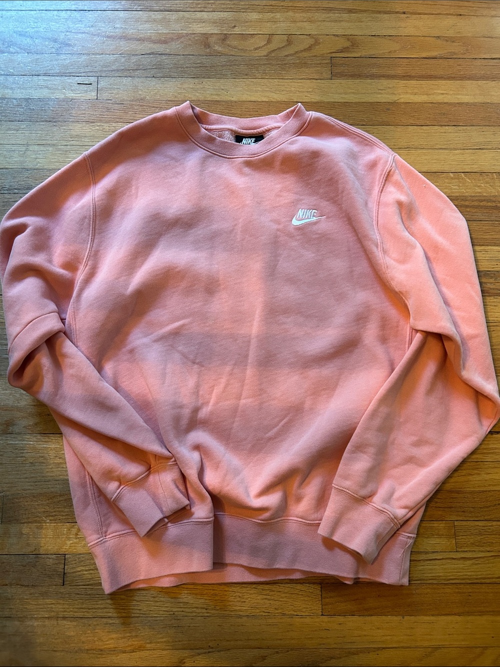 Nike Pink Crewneck Sweatshirt with White Swoosh. Mens size medium.